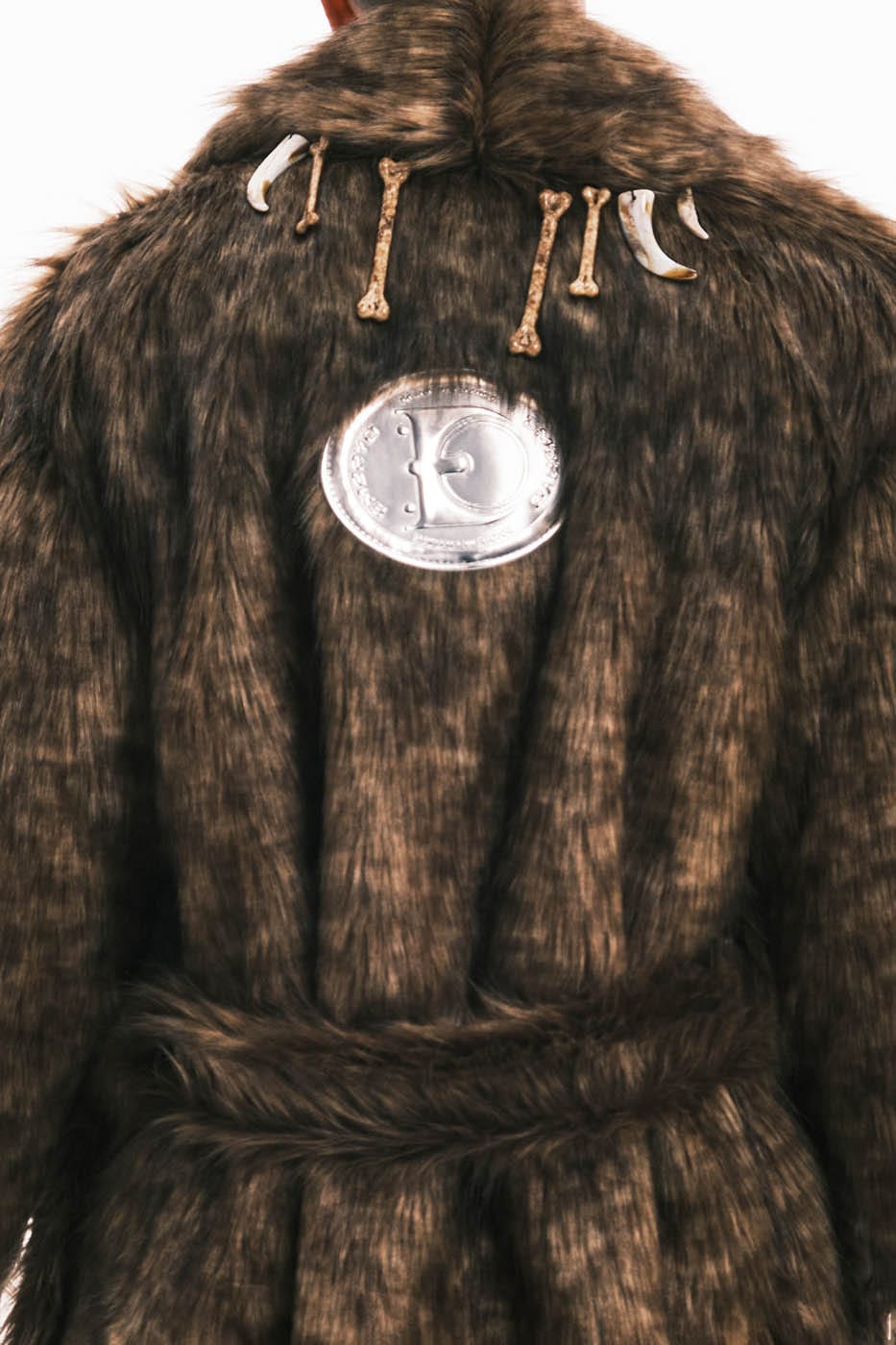 EMBRYO Faux Fur Bone Coat