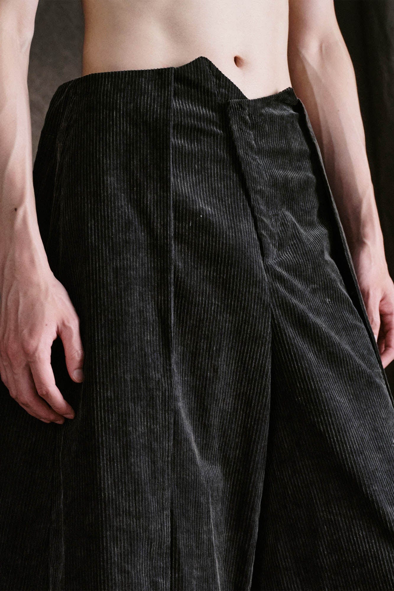 ILNya Nieternite Nifutur Layered Corduroy Wrap-Paneled Wide-Leg Trousers