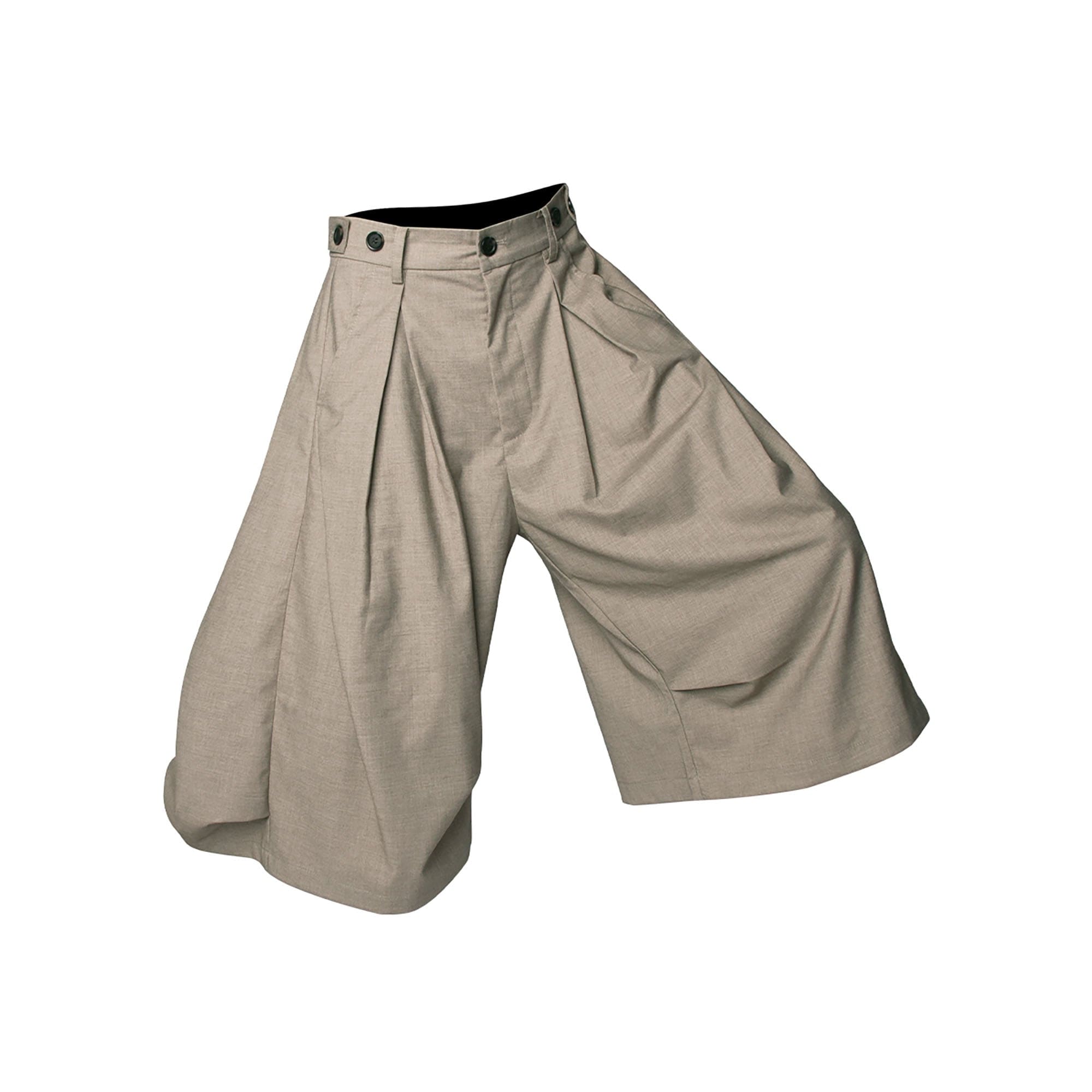 RELABEL Pleated Drape Wide-Leg Shorts