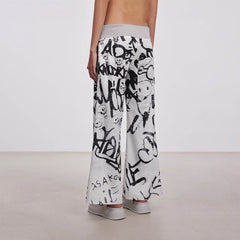 DAMAGE ASIA Doodle Full-Print Wide-Leg Pants