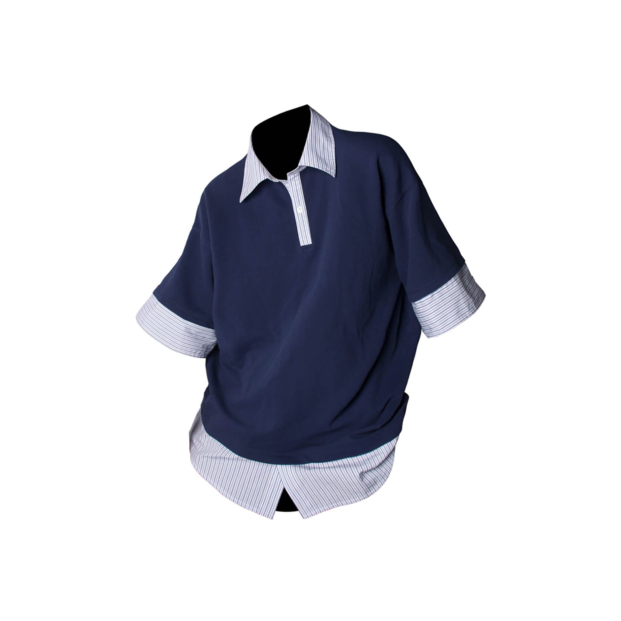 RELABEL Striped Layered Polo T-Shirt
