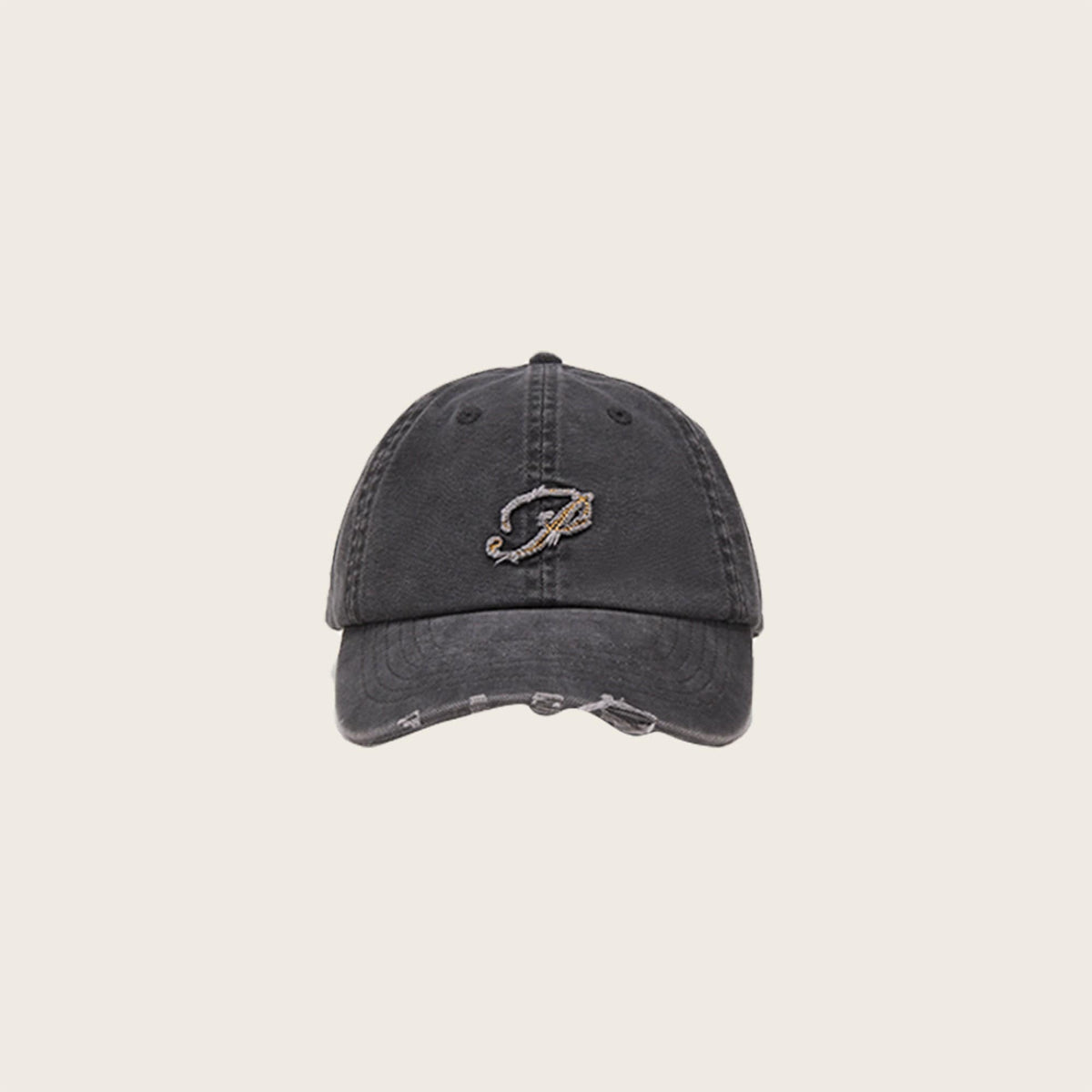 OPICLOTH Distressed LOGO Embroidered Cap