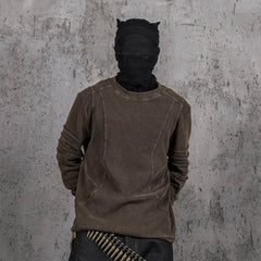 UNDERWATER Distressed Deconstructed Light Sweatshirt Brown