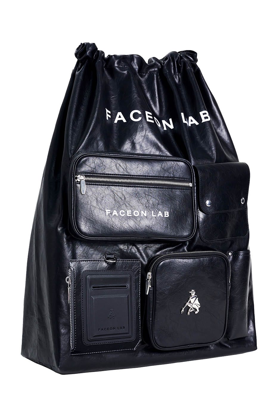 FACEONLAB Multi-Pocket Faux Leather Nomad Bag