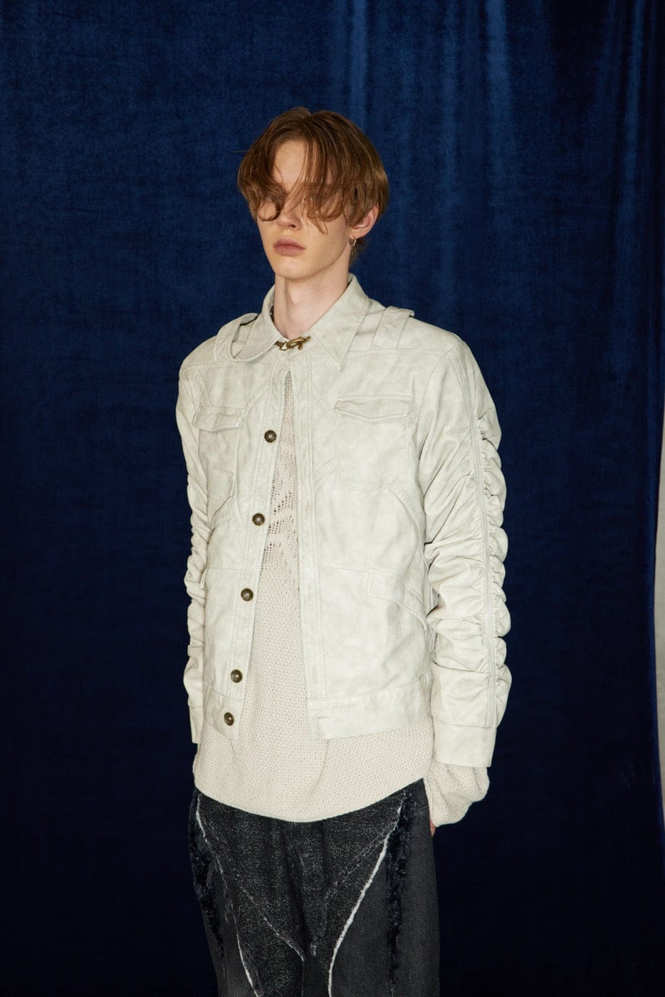 DND4DES Faux Leather Wrinkled Jacket