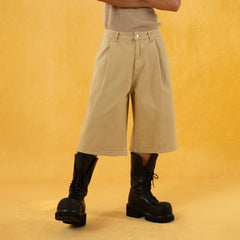 CLP Classic Rivet Pleated Oversized Shorts