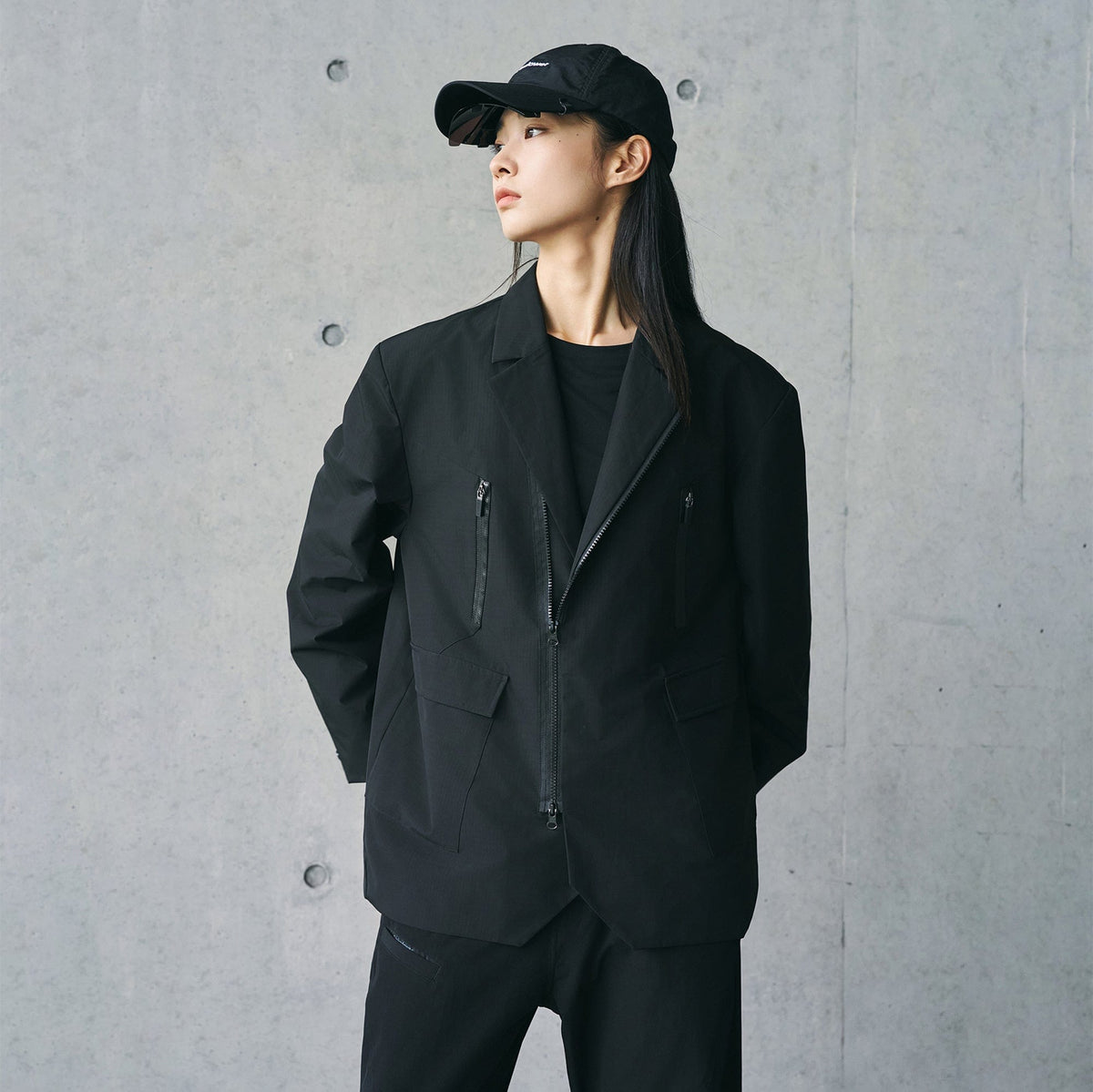 ENSHADOWER Modern Multi-pocket Zipper Outdoor Blazer