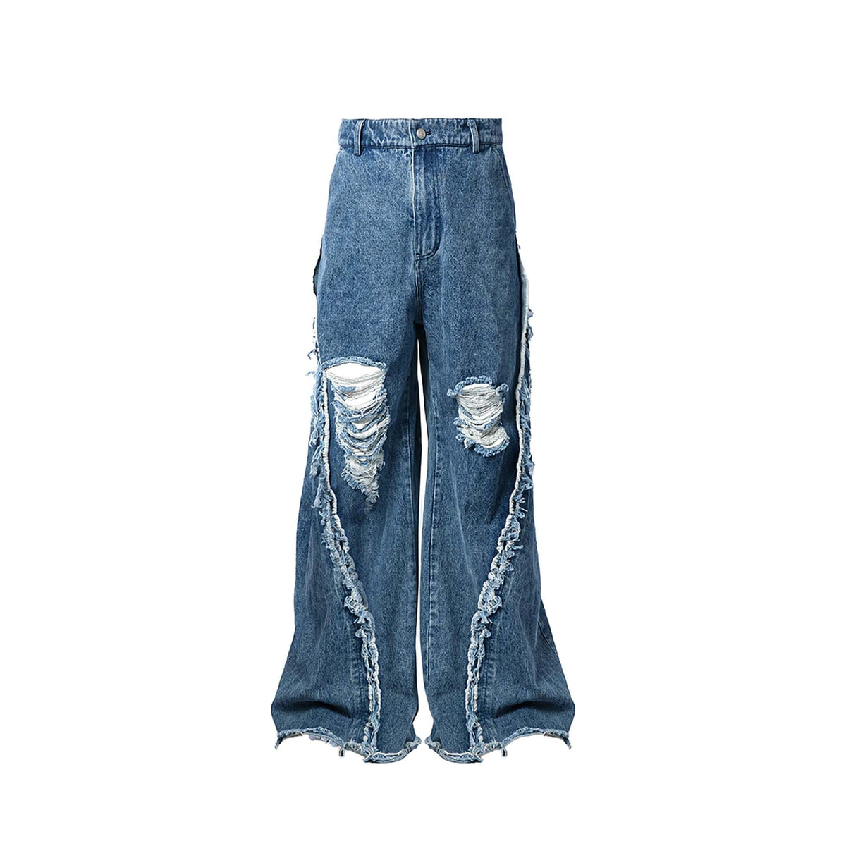RELABEL Split Heavy-Distressed Washed Denim Pants