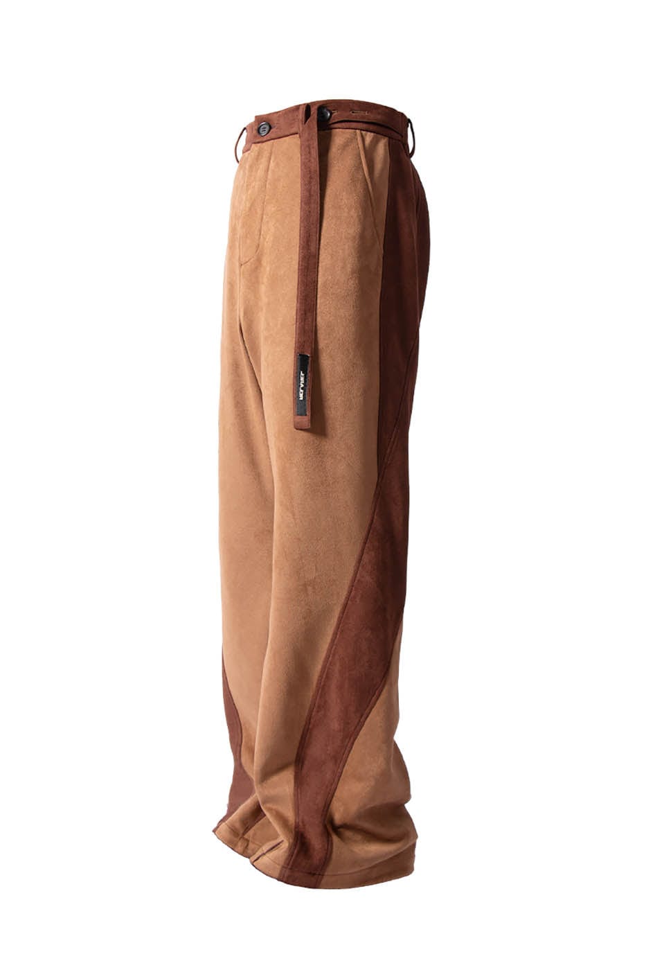RELABEL Deconstructed Faux-Suede Pants