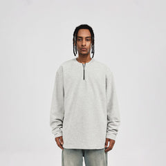 BONELESS Collarless Half-Zip Waffle L/S Tee