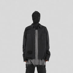 UNDERWATER Ripped Overshirt Black