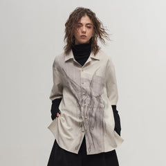 ILNya Nieternite Nifutur Winged Angel Sketch Spliced Half-Sleeve Shirt