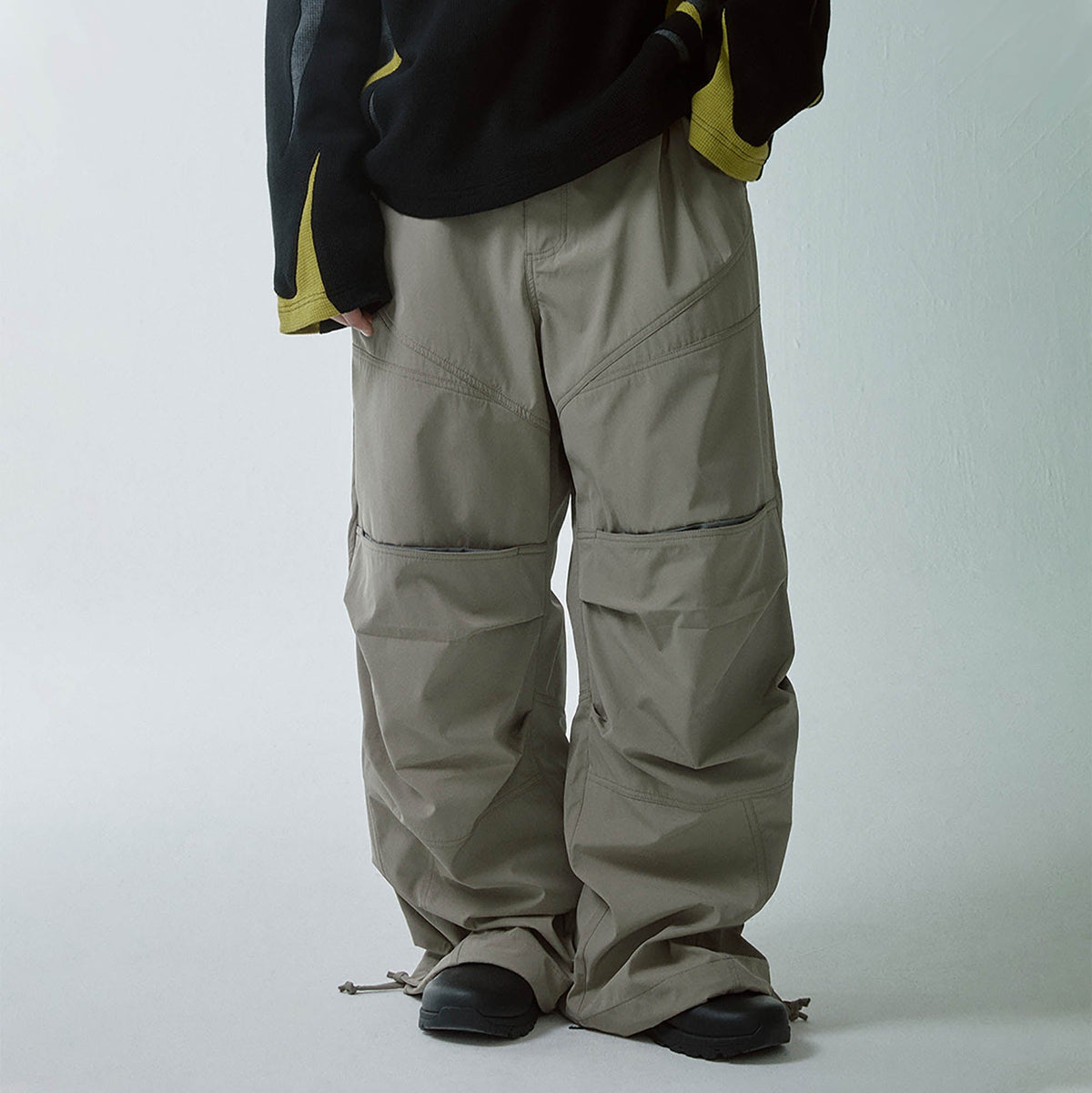 F2CE Multi-Pocket Spliced Crinkled Utility Pants