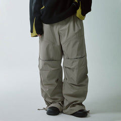 F2CE Multi-Pocket Spliced Crinkled Utility Pants