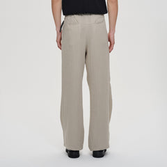CATSSTAC Linen-Tencel Pleated Straight-Leg Trousers
