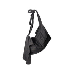 RELABEL Plaid Wool-Blended Knot Handle Hobo Bag