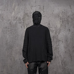 UNDERWATER Distressed Deconstructed Light Sweatshirt Black