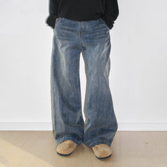 49PERCENT Deconstructed Washed Embroidered Logo Jeans