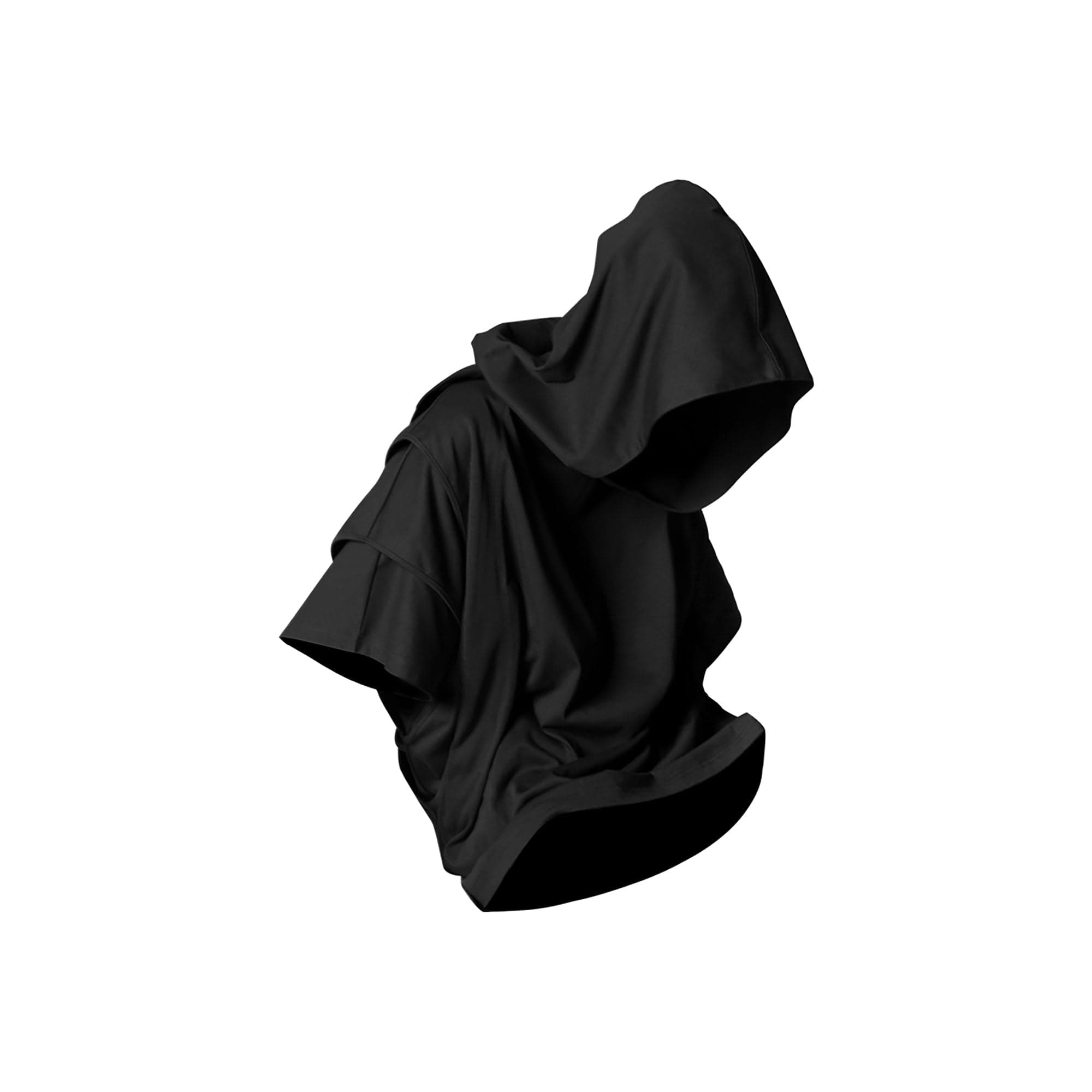 RELABEL Detachable Hood Layered Sleeve T-Shirt