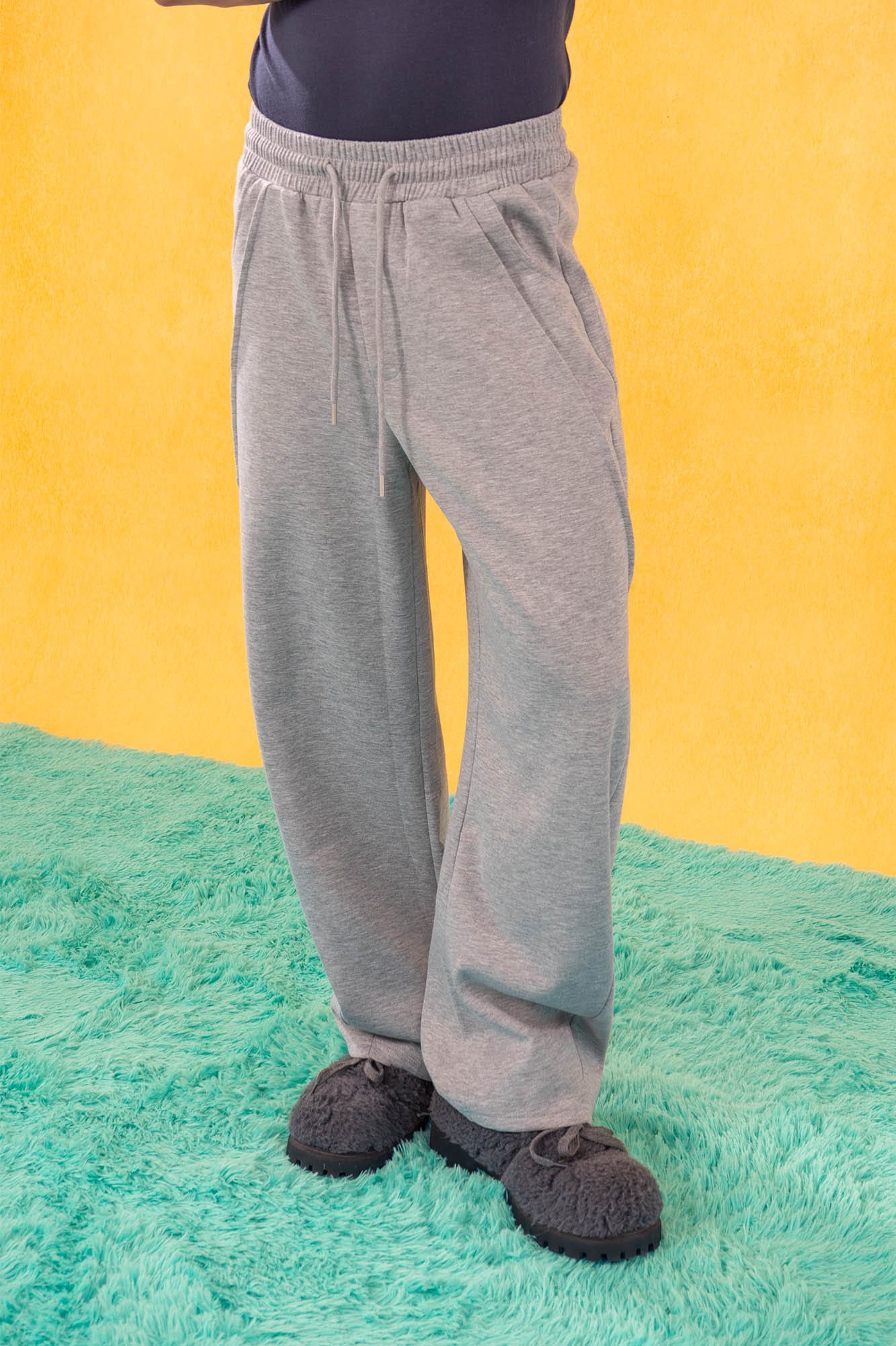 CLP Slanted Spliced Drawstring Sweatpants