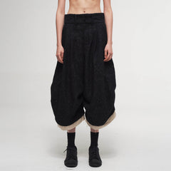 ILNya Nieternite Nifutur Jacquard Layered Raw Edge Balloon Shorts
