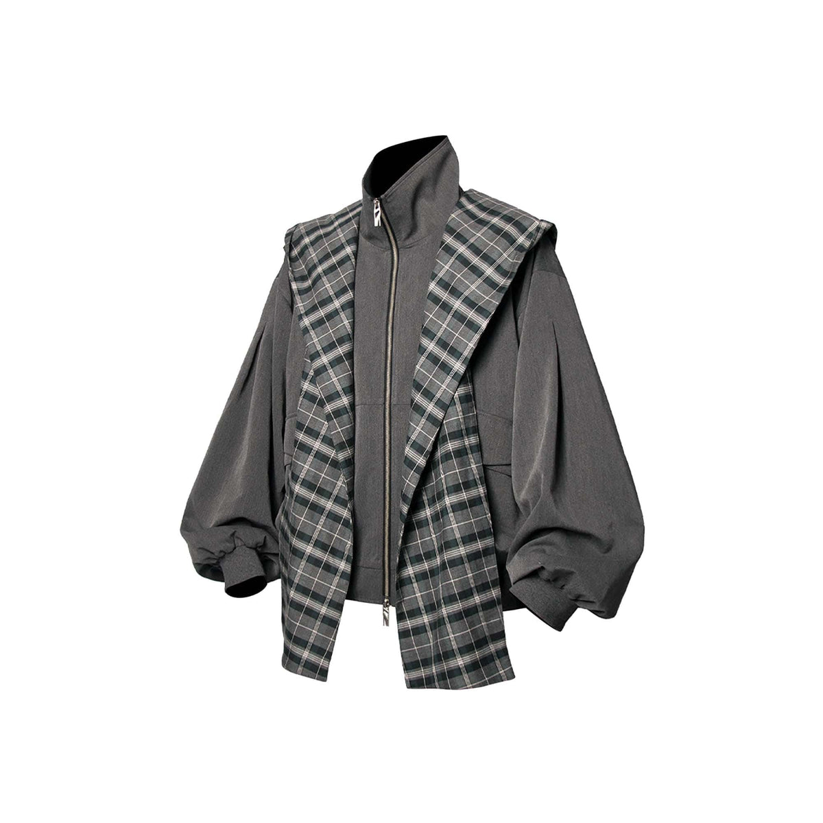 RELABEL Detachable Plaid Hooded Jacket