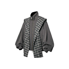 RELABEL Detachable Plaid Hooded Jacket