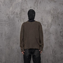 UNDERWATER Distressed Deconstructed Light Sweatshirt Brown