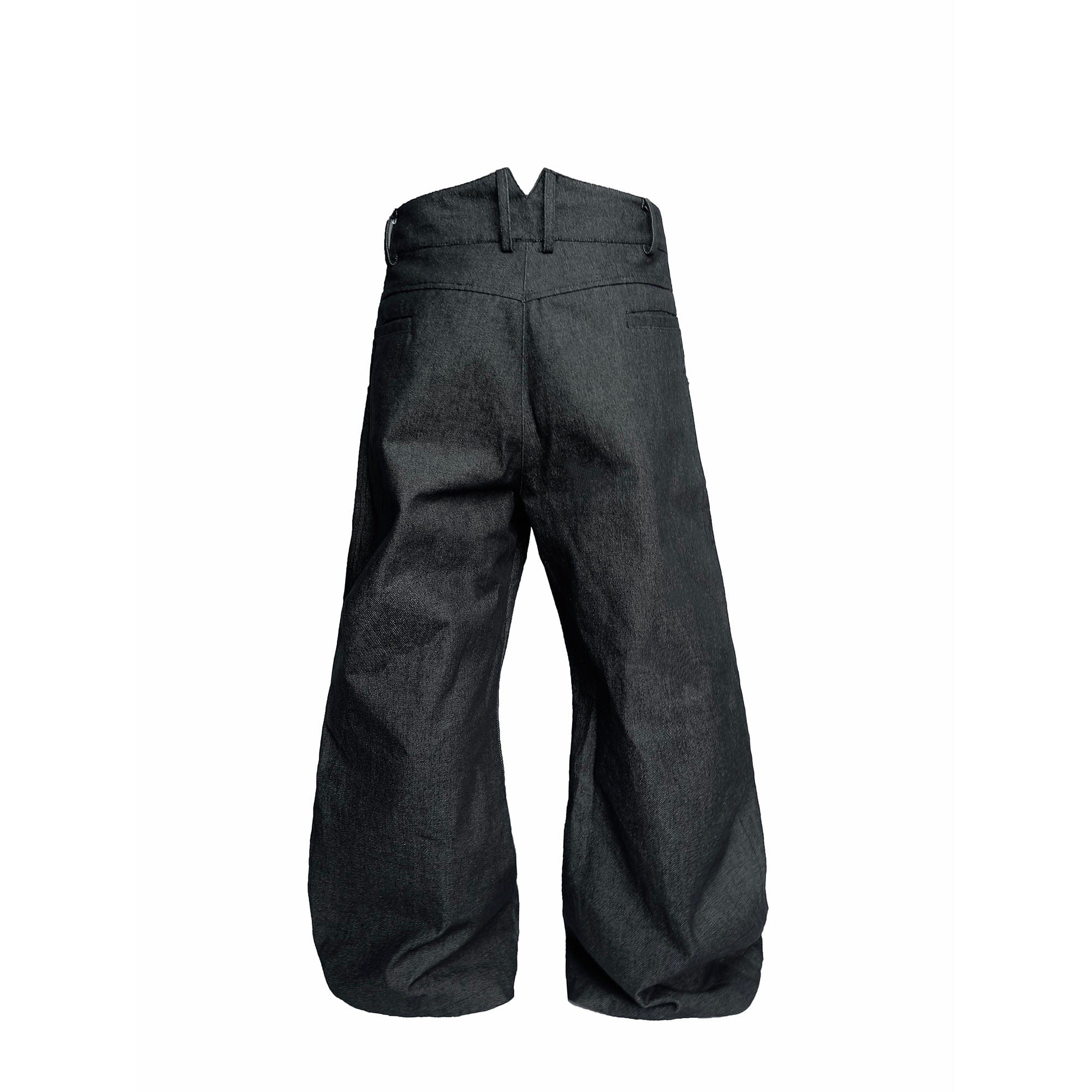 SSIN7 Spliced Button-Up Oversized Raw Jeans