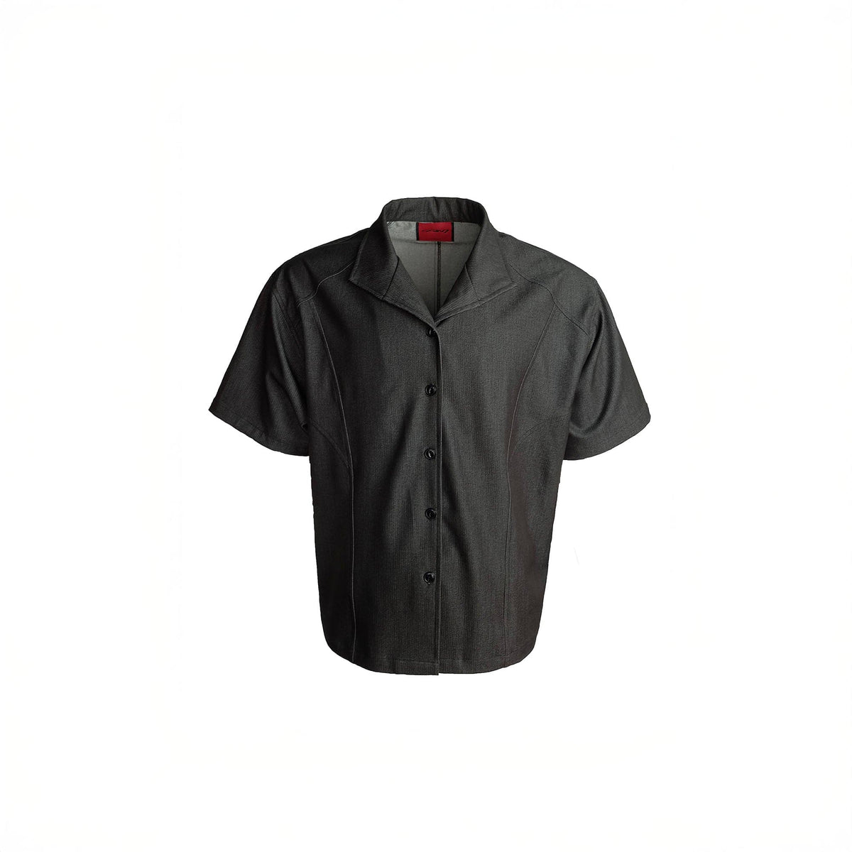 SSIN7 Satin Spliced V-Neck Half Shirt