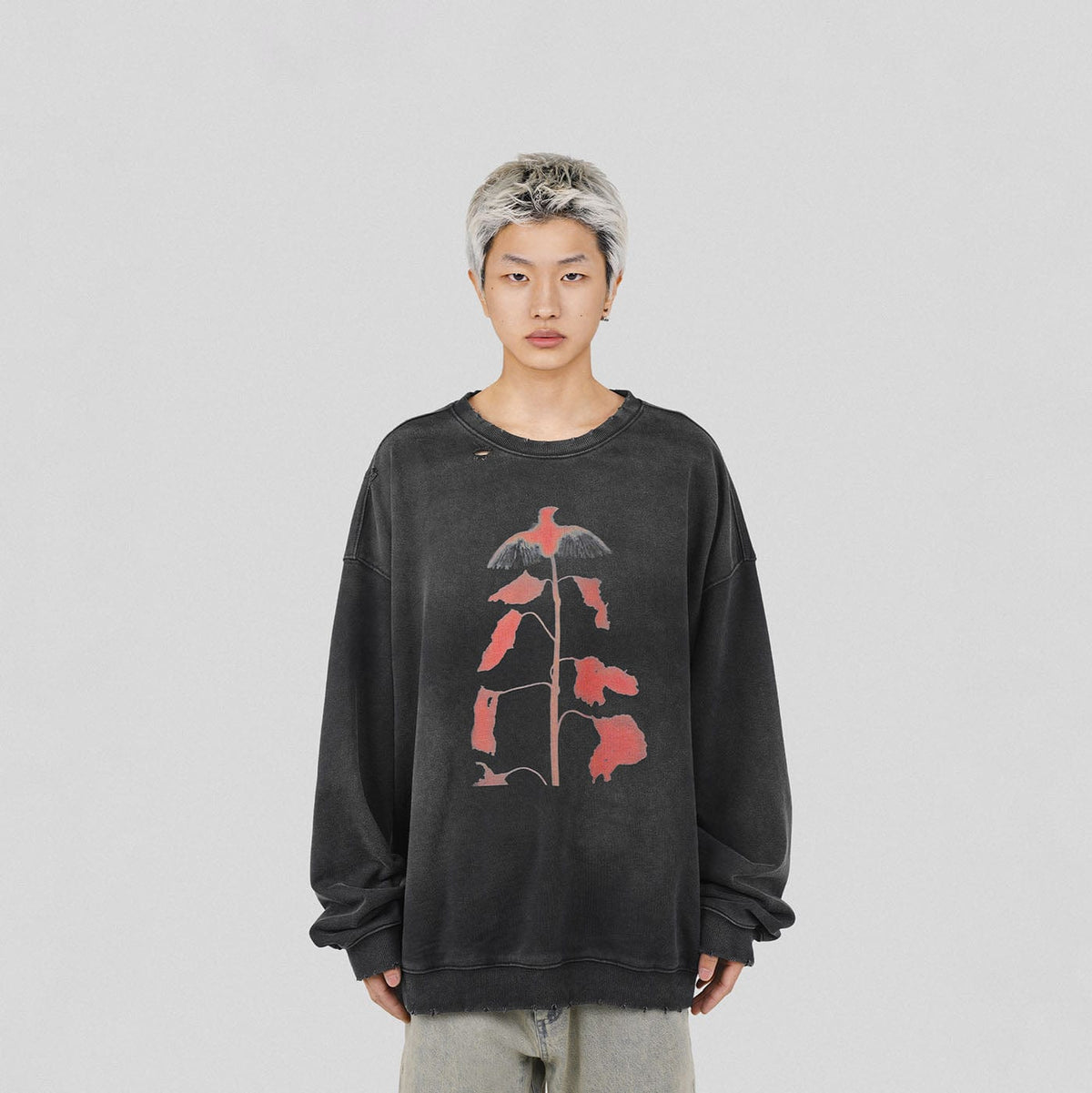 UNDERWATER Alive Ripped Sweatshirt Black
