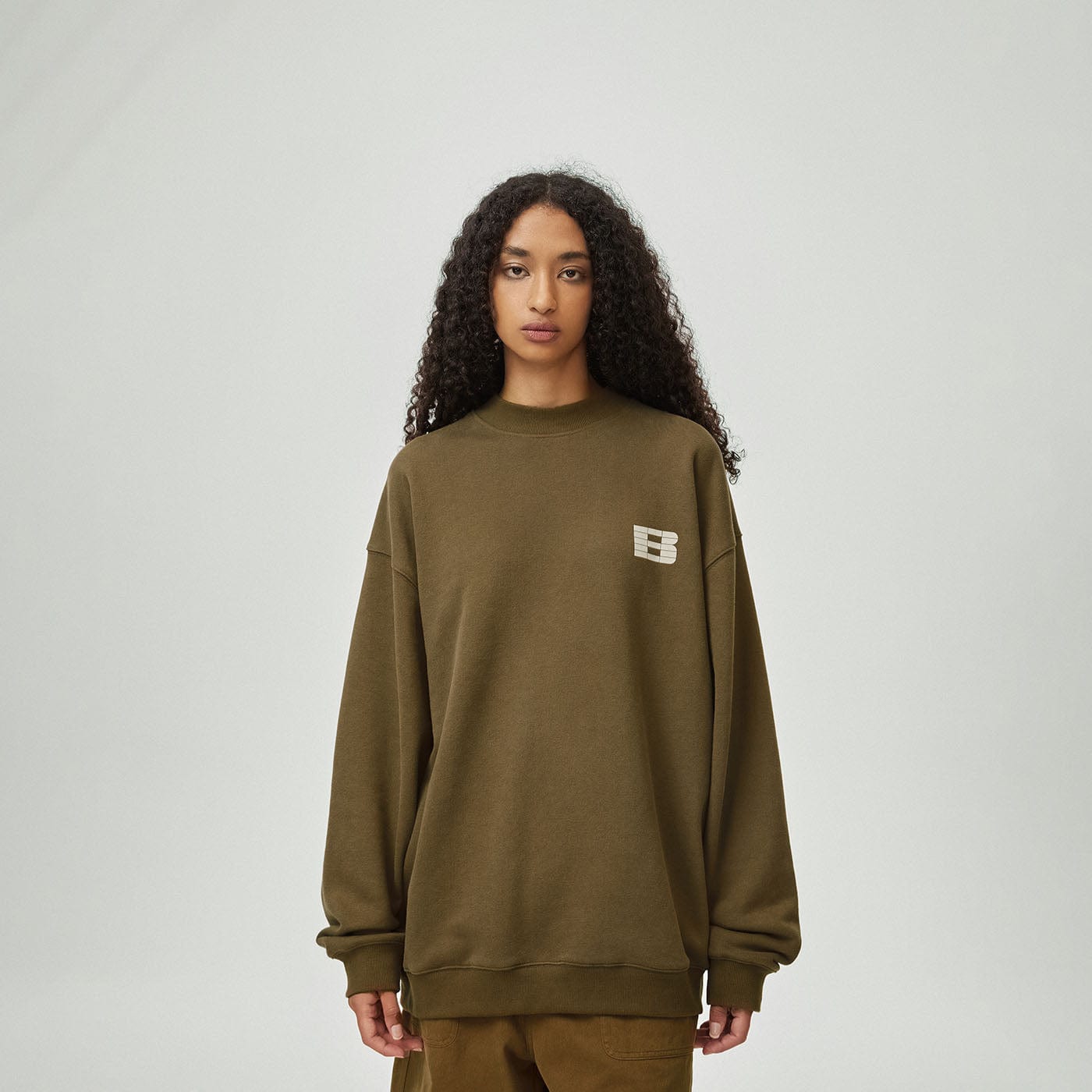 BONELESS Essential Plaid B LOGO Sweatshirt