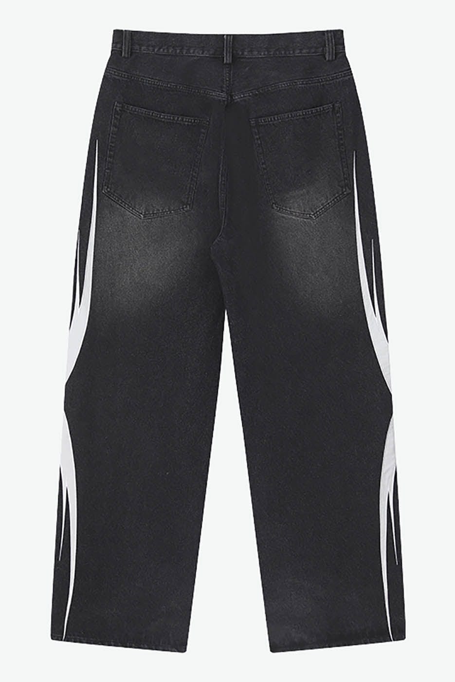 RTVG Washed Patchwork Baggy Jeans