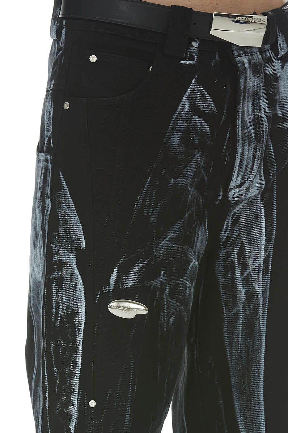FACEONLAB Gradient Brush-Painted Jeans