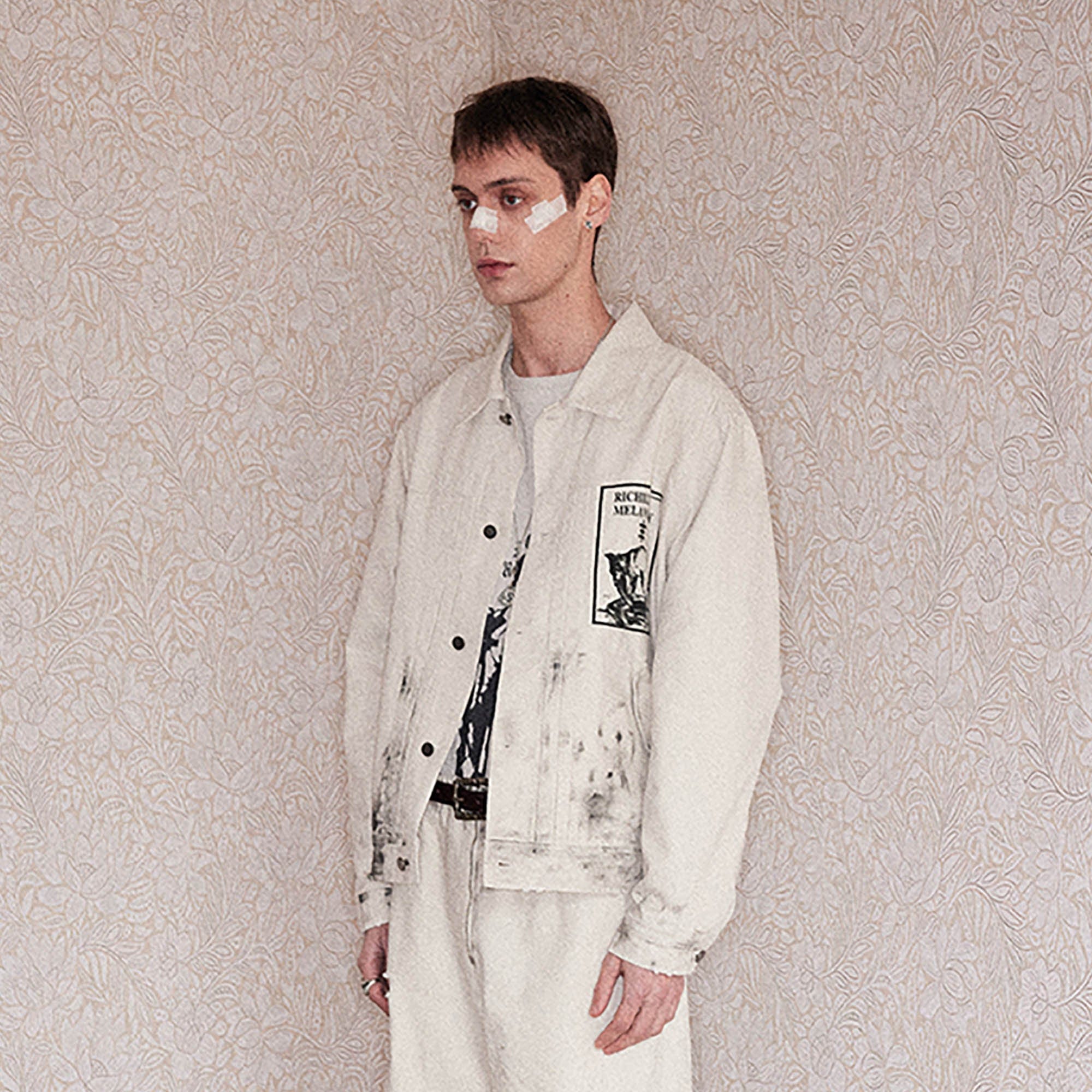 RICHILL Graphic Paint-Splattered Distressed Jacket