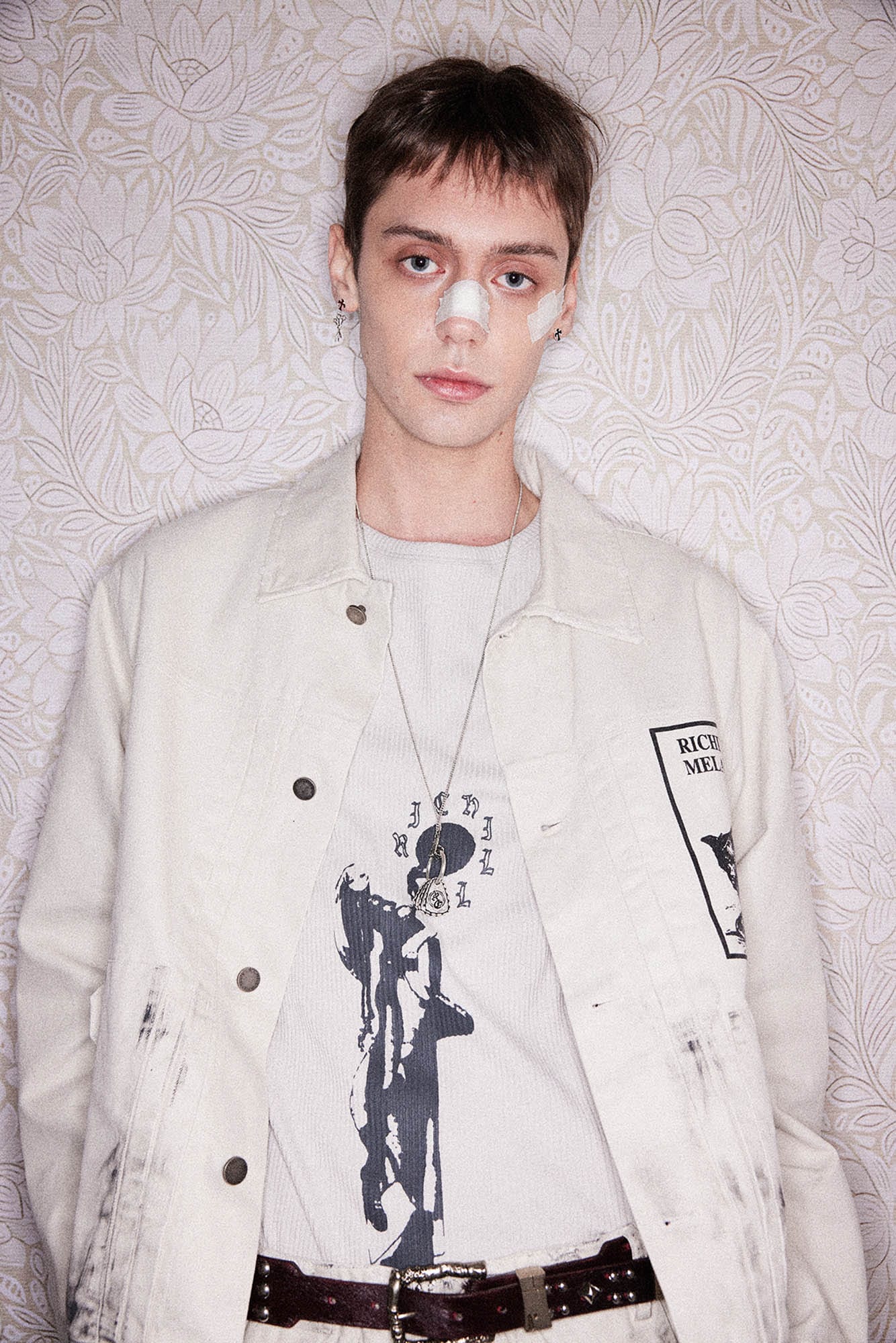 RICHILL Graphic Paint-Splattered Distressed Jacket