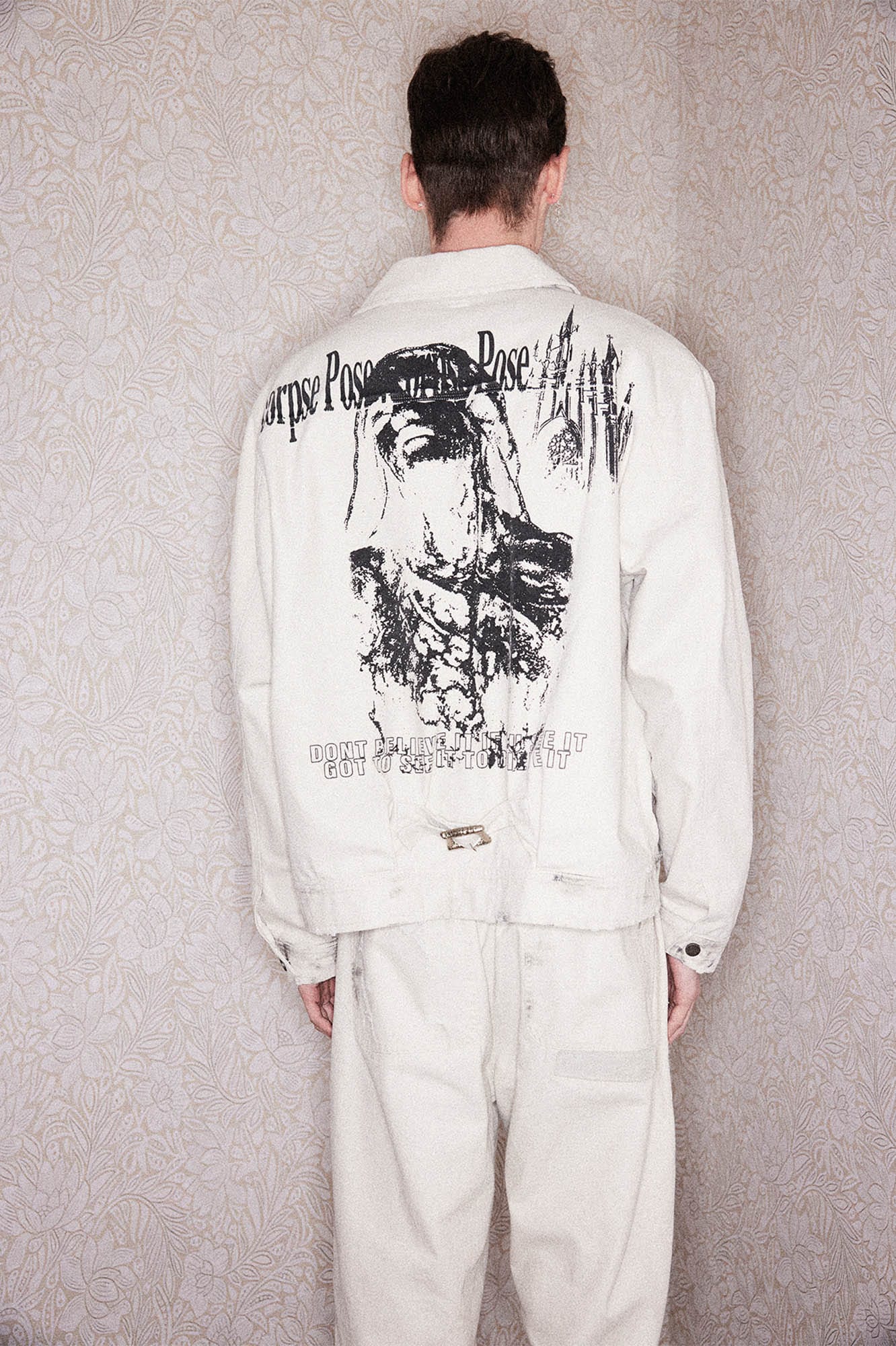 RICHILL Graphic Paint-Splattered Distressed Jacket