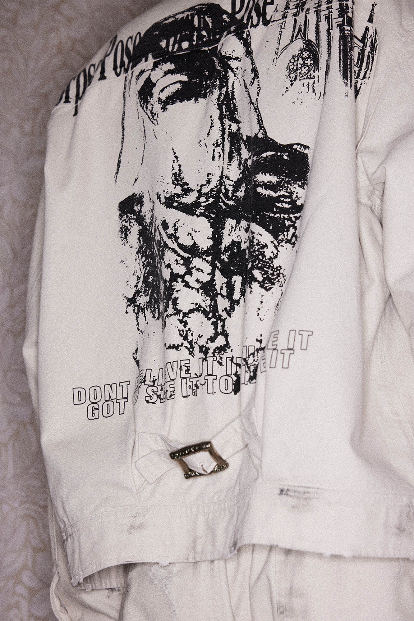 RICHILL Graphic Paint-Splattered Distressed Jacket