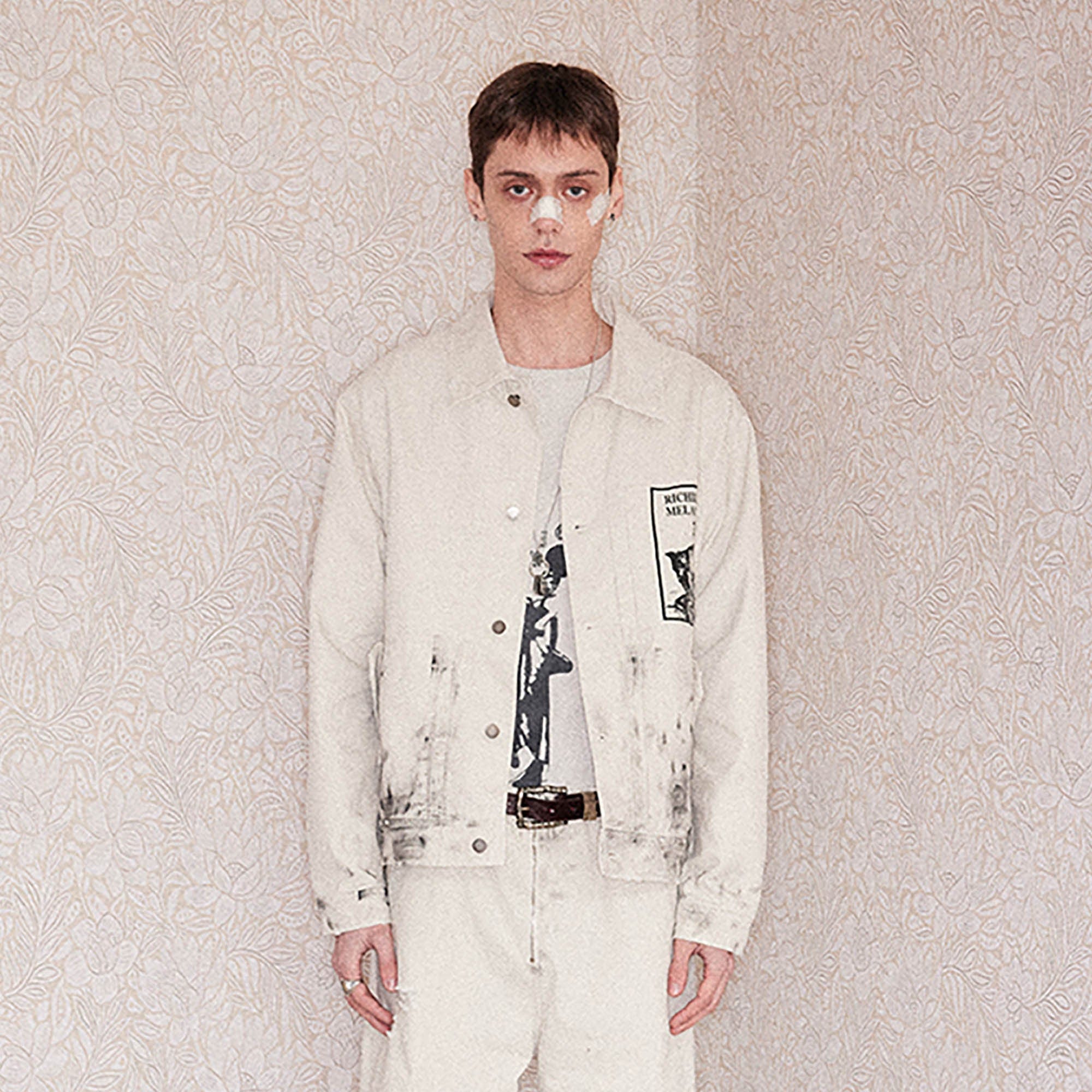 RICHILL Graphic Paint-Splattered Distressed Jacket