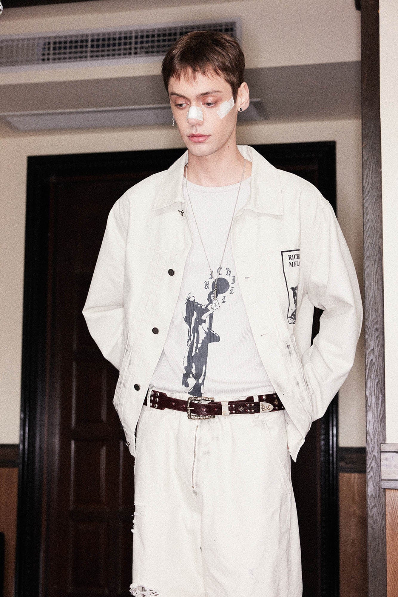 RICHILL Graphic Paint-Splattered Distressed Jacket