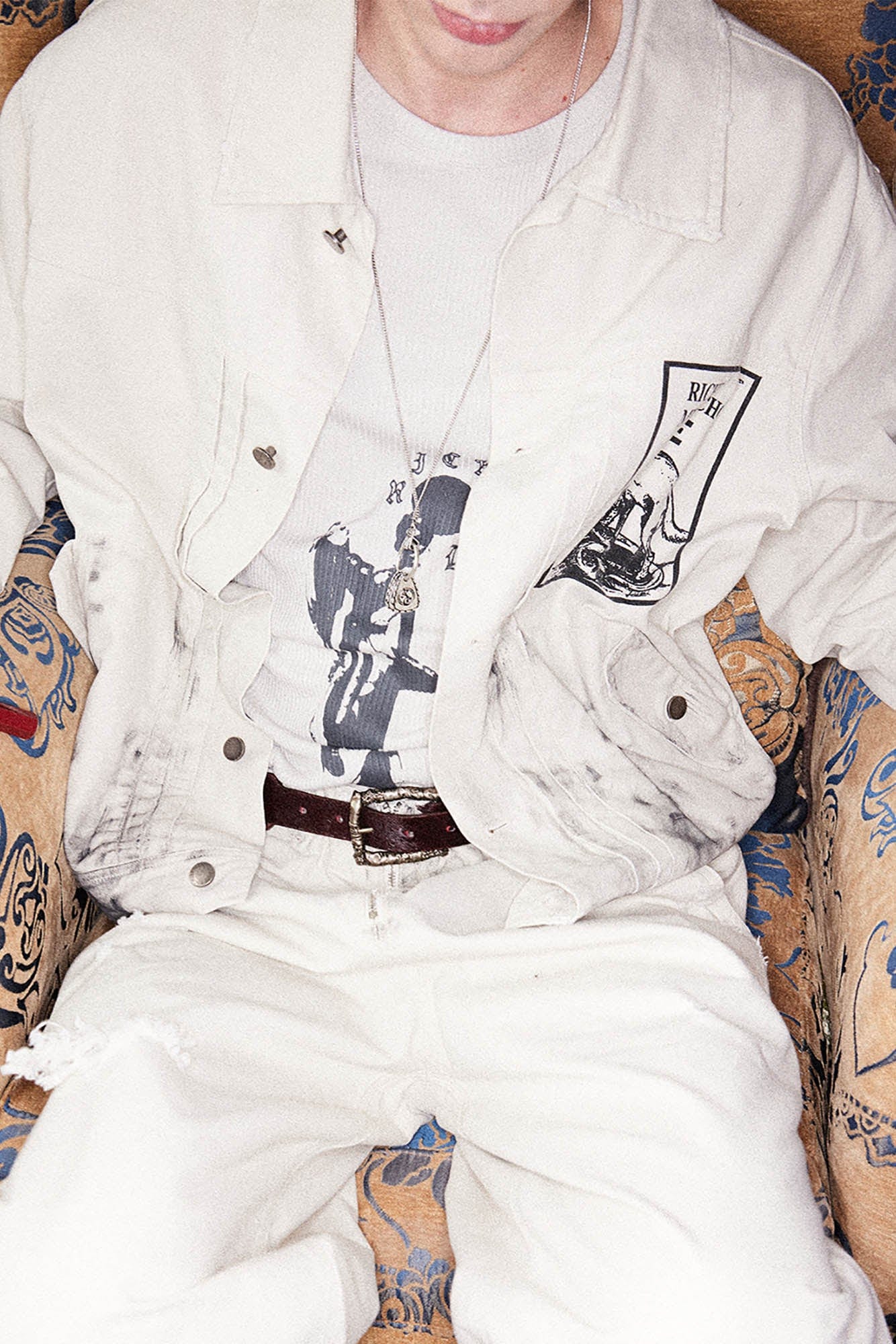 RICHILL Graphic Paint-Splattered Distressed Jacket