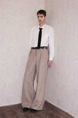 RICHILL Herringbone Hebrew Embroidery Wool-Blended Trousers