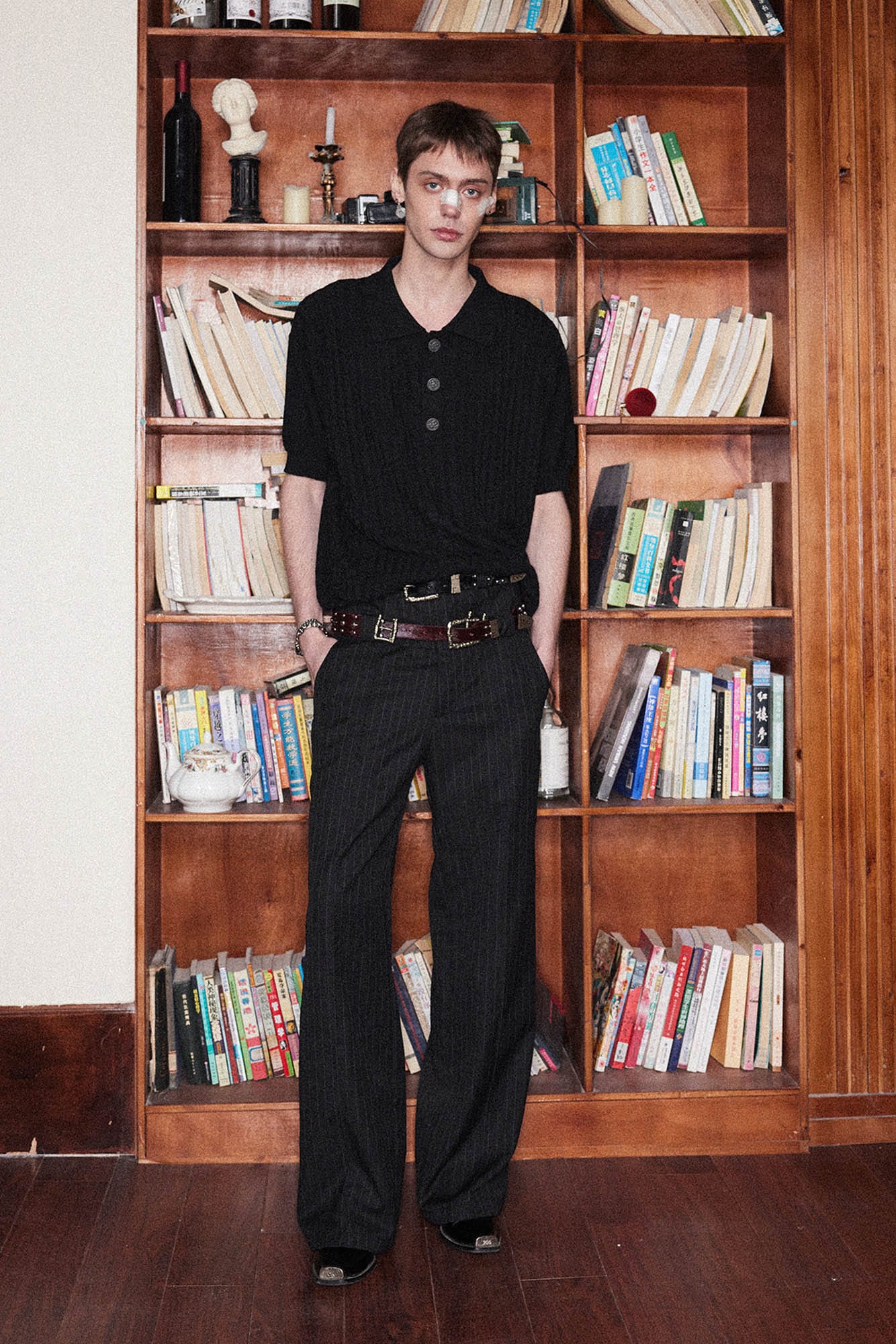 RICHILL Cable-Knit Polo T-Shirt