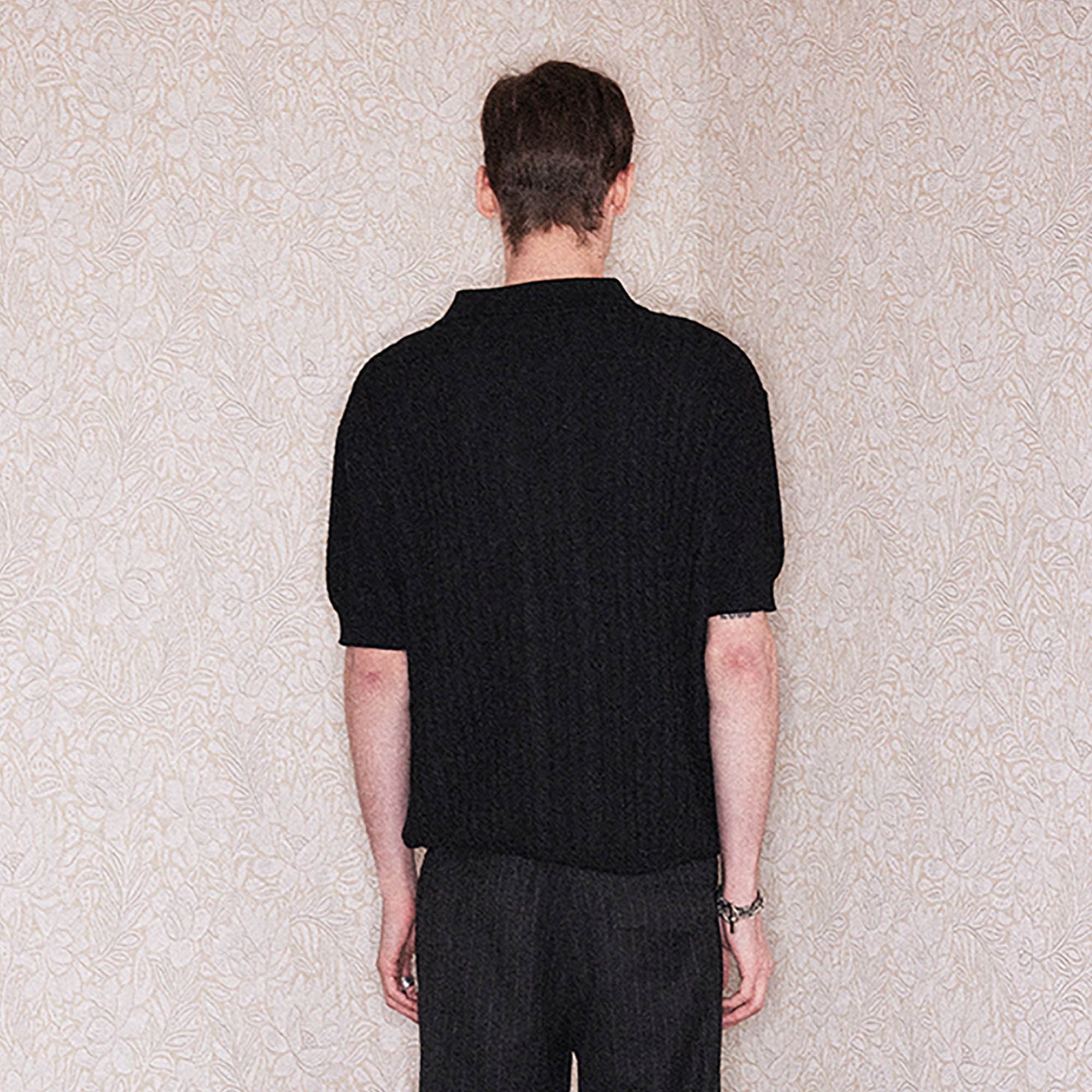 RICHILL Cable-Knit Polo T-Shirt