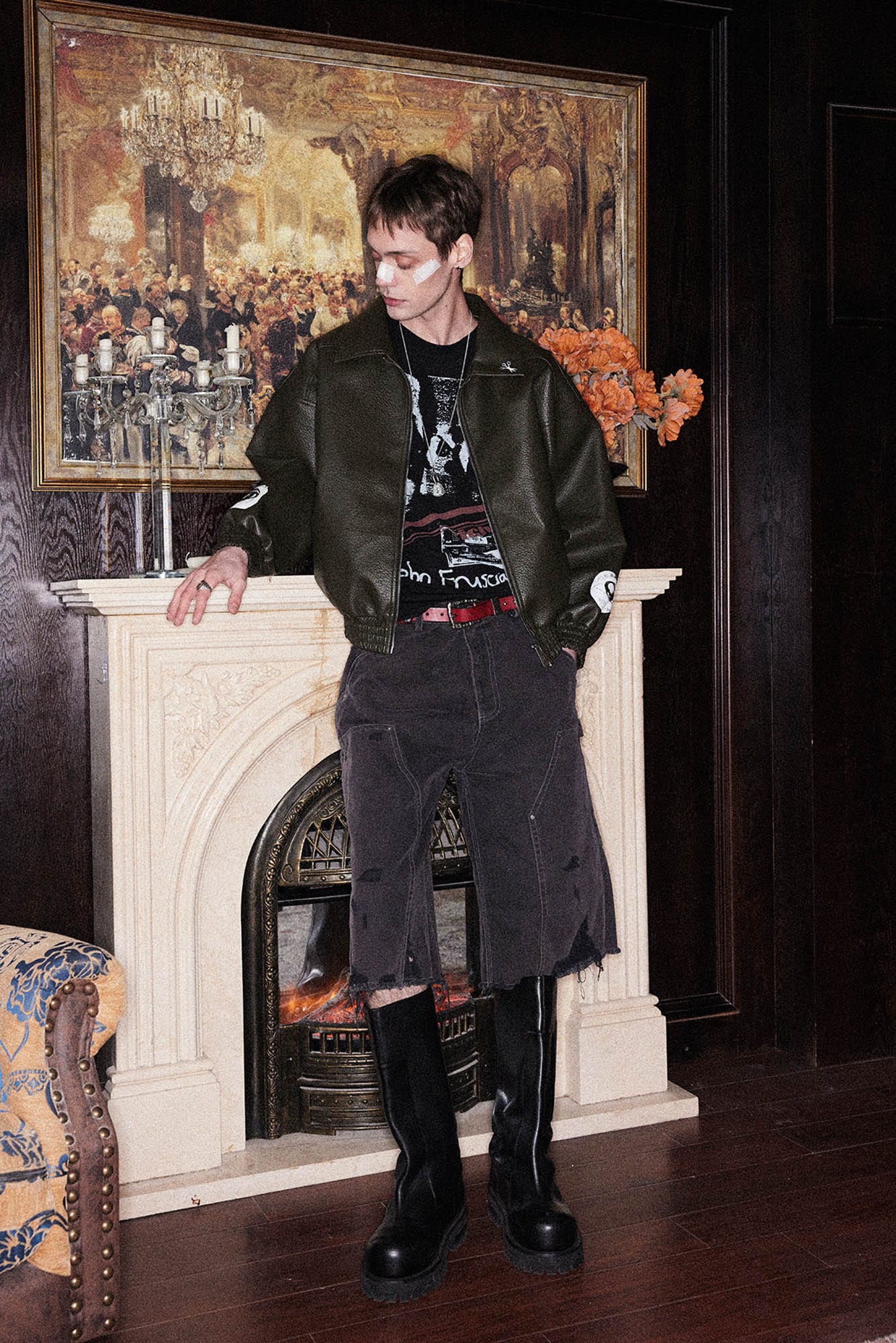 RICHILL My Smile is A Rifle Faux Leather Jacket