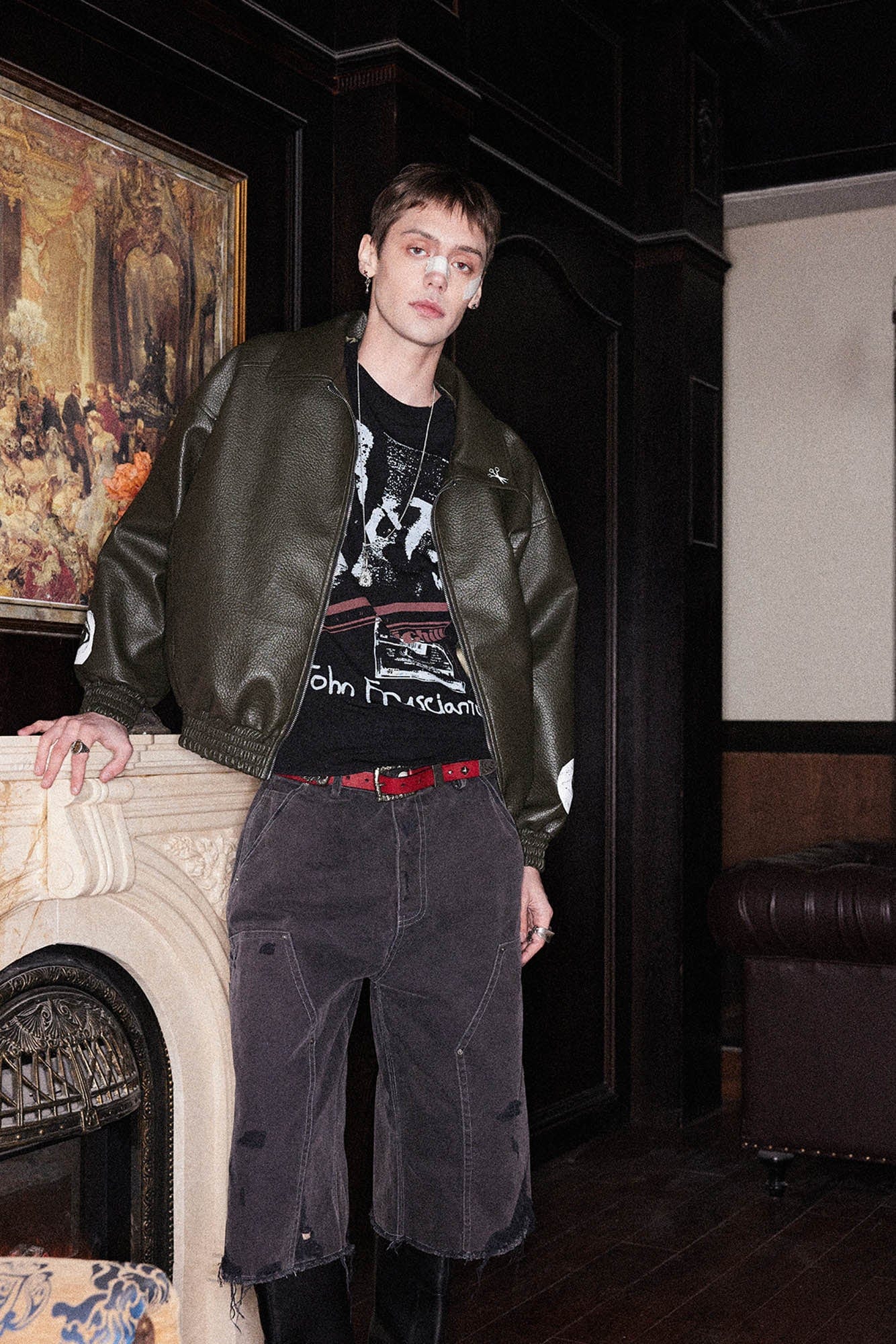 RICHILL My Smile is A Rifle Faux Leather Jacket