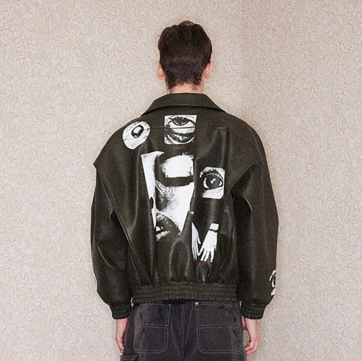 RICHILL My Smile is A Rifle Faux Leather Jacket
