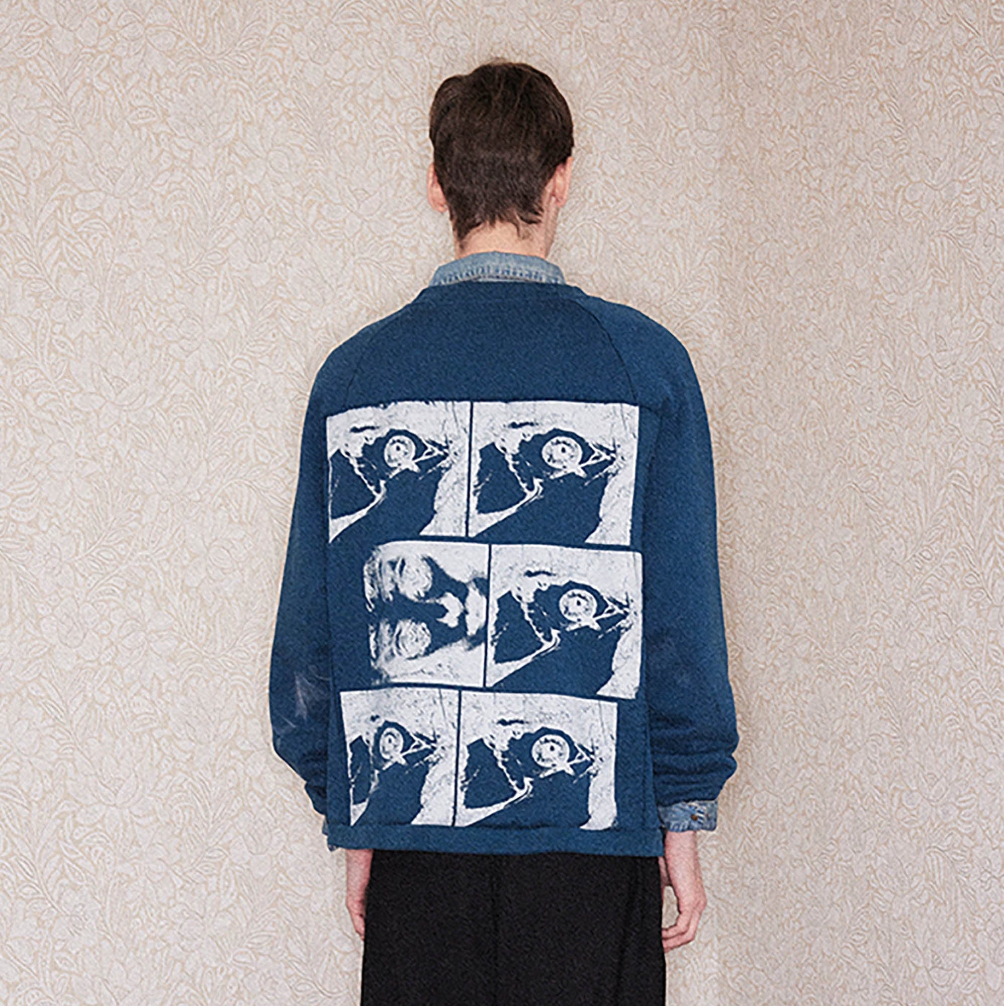 RICHILL Paneled Graphic Print Raglan Sweatshirt