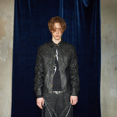 DND4DES Faux Leather Wrinkled Jacket