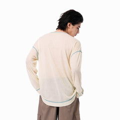 OIPWORD Starlit Heart Stitch Long-Sleeve Tee